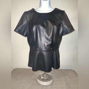 Genuine Leather Peplum Style Antonio Melani Top Size Medium Lined